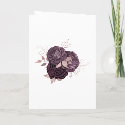 Programme Mariage floral foncé violet et Rose or (Dos)