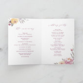 Programme Mariage floral mauve de jardin romantique (Intérieur)