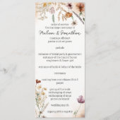 Programme Mariage Floral Minuscule Botanique Rétro (Devant)