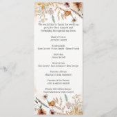 Programme Mariage Floral Minuscule Botanique Rétro (Dos)