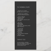 Programme Mariage Floral Noir Argent (Dos)