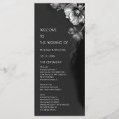 Programme Mariage Floral Noir Argent (Devant)