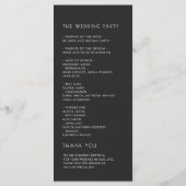 Programme Mariage Floral Noir Argent (Dos)