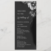 Programme Mariage Floral Noir Argent (Devant)