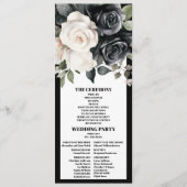Programme Mariage floral noir et blanc moderne (Devant)