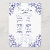 Programme Mariage Floral Orné Bleu (Dos)