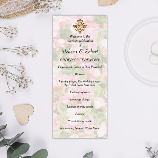 Programme Mariage Floral Orné de Bijoux