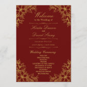 Programme Mariage Floral Orné Or (Devant)