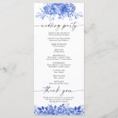 Programme Mariage Floral Porcelain Floral (Dos)