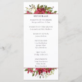 Programme Mariage floral rouge écarlate (Dos)