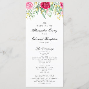 Programme Mariage floral rouge et rose