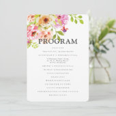 Programme Mariage floral rustique aquarelle (Debout devant)