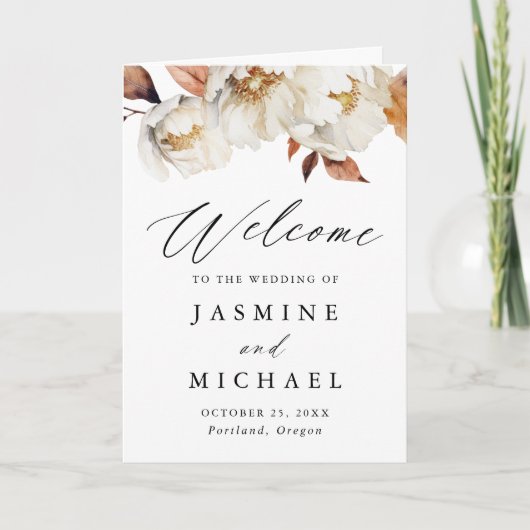 Programme Mariage floral rustique d'automne (Devant)