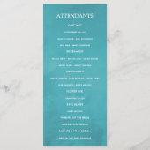 Programme Mariage Floral Rustique Turquoise et Corail (Dos)