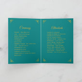 Programme Mariage floral sarcelle et or (Intérieur)