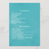 Programme Mariage floral turquoise, jaune et rose (Dos)