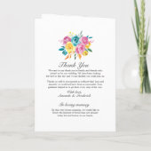 Programme Mariage floral turquoise, jaune et rose (Dos)
