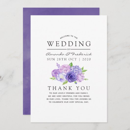 Programme Mariage floral ultra violet (Devant / Derrière)