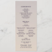 Programme Mariage floral violet à dégradé lunaire (Dos)