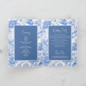 Programme Mariage Florales Botaniques Bleues Ordre de servic (Intérieur)