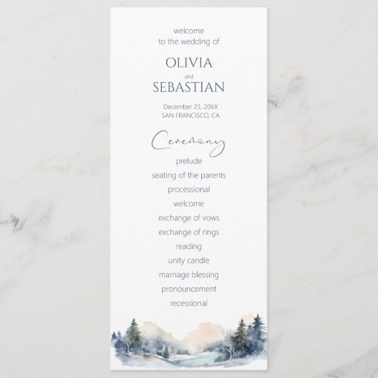 Programme Mariage forestier rustique (Devant)