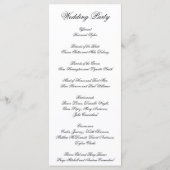 Programme Mariage Formel Élégant en Noir et Blanc (Dos)