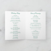 Programme Mariage Formel Élégant Vert Émeraude Traditionnel (Intérieur)