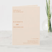 Programme Mariage Formel Simple Minimal Terracotta Plié (Devant)