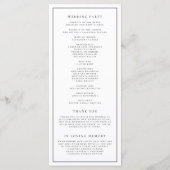 Programme Mariage Formel Simple Typographie Noir (Dos)