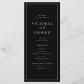 Programme Mariage Formel Simple Typographie Noir (Devant)
