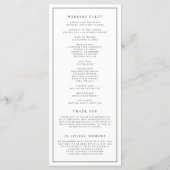 Programme Mariage Formel Typographie Simple Noir (Dos)