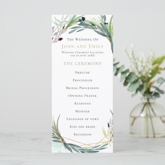 Programme Mariage frontalier Feuille de l'aquarelle (Debout devant)