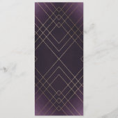 Programme Mariage Gatsby d'or violet géométrique (Dos)
