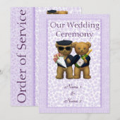 Programme Mariage gay Ordre de service Nounours couple (Devant / Derrière)