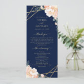 Programme Mariage géométrique Chic Marine Blue Peach Cream G (Debout devant)