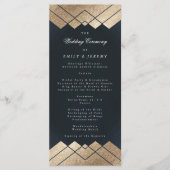 Programme Mariage Géométrique Dark Navy Gold Gatsby (Devant)