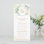 Programme Mariage géométrique doré à la verdure d'eucalyptus (Debout devant)