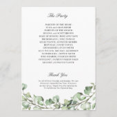 Programme Mariage géométrique Feuille Eucalyptus vert (Dos)
