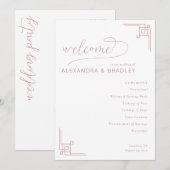 Programme Mariage Géométrique Rose Élégant (Devant / Derrière)