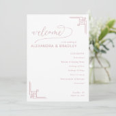Programme Mariage Géométrique Rose Élégant (Debout devant)