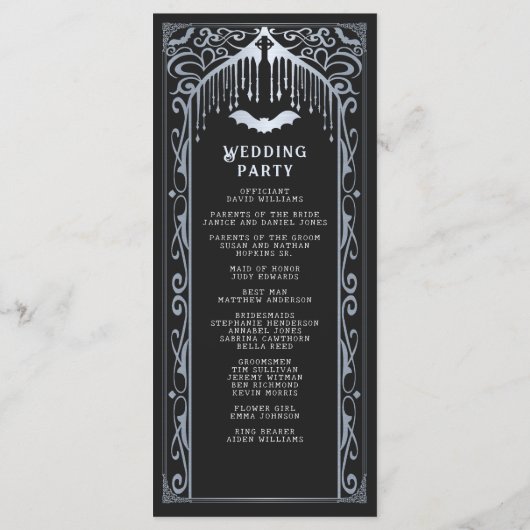 Programme Mariage gothique de la cathédrale de Vampire Argen (Dos)