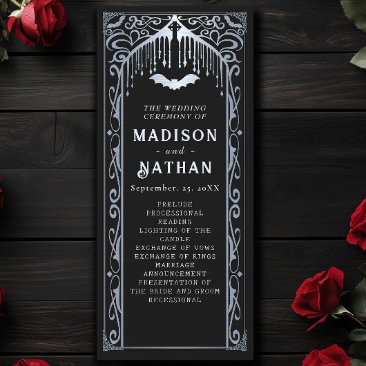 Programme Mariage gothique de la cathédrale de Vampire Argen