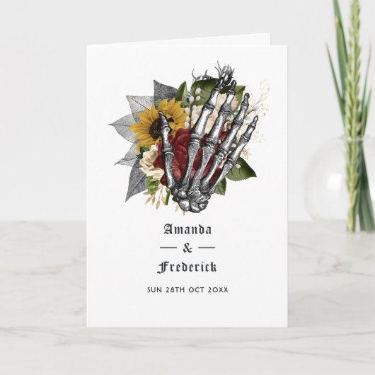 Programme Mariage gothique floral rustique d'automne (Devant)