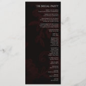 Programme Mariage gothique foncé Floral Bourgogne (Dos)