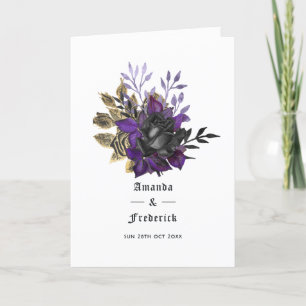 Programme Mariage gothique noir et or violet