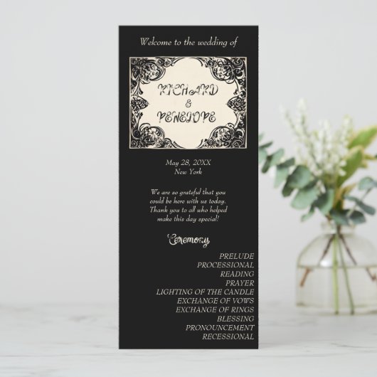 Programme Mariage gothique personnalisable (Debout devant)