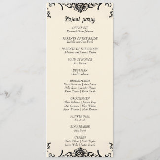 Programme Mariage gothique personnalisable