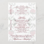 Programme Mariage gothique Red Roses Moody Ordre de service (Dos)