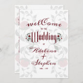 Programme Mariage gothique Red Roses Moody Ordre de service (Devant / Derrière)