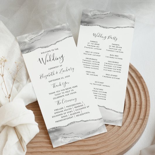 Programme Mariage Grès Blanc Argent Agate